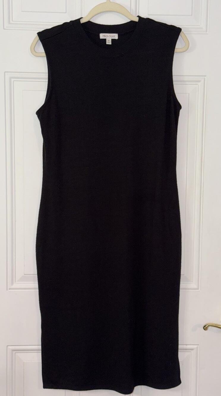 Prologue Dress Women's M Black LBD Sleeveless Rayon Blend Shift Minimalist